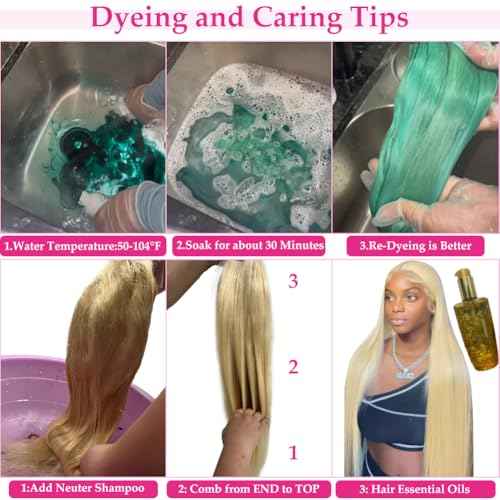 613 13x6 Lace Front Wig Human Hair 200% Density 28 Inch 613 HD Lace Frontal Wig with Baby Hair Straight Blonde Lace Front Wigs Pre Plucked