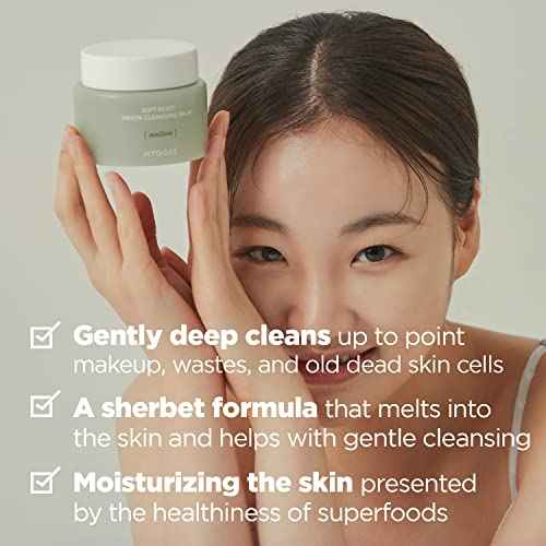 Soft Reset Green Cleansing Balm - Vegan Gentle Makeup Remover Sherbet Cleanser - Milky Oil Based Cleanser - Tea Tree Extract & Jojoba Oil - Hypoallergenic for Sensitive Skin, 3.38oz.