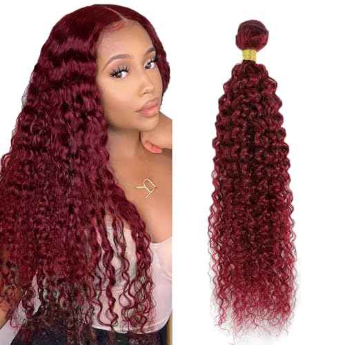 32 Inch Vinmdonm Burgundy Bundles Human Hair 99J Kinky Curly 1 Bundle Unprocessed Brazilian Virgin Hair Color Red Bundles