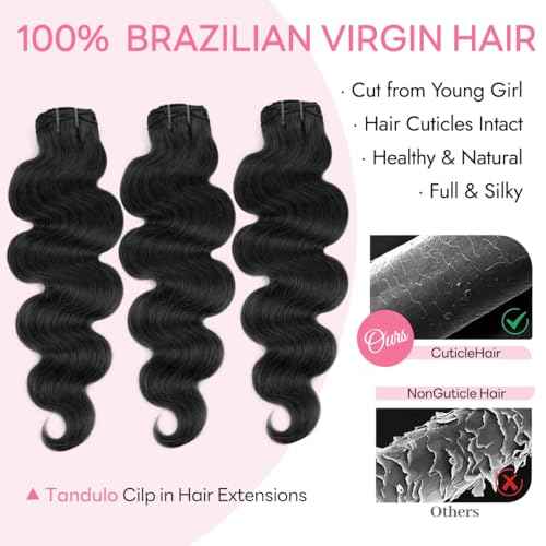Clip in Hair Extensions Real Human Hair Body Wave 1B Natural Black Clip in 100% Brazilian Remy Human Hair Extensions 8pcs Per Set with 18 Clips Double Weft 20 Inch 105g/3.6oz