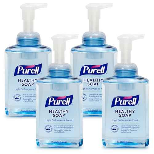 PURELL Brand CRT HEALTHY SOAP High Performance Foam, 17.4 fl oz Hand Soap Table Top Pump Bottle (Pack of 4) - 5014-04