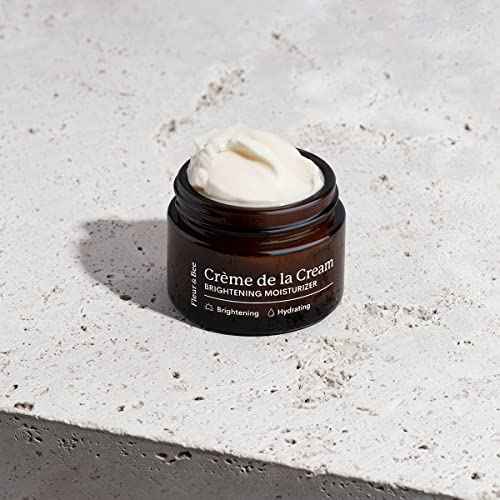 FLEUR & BEE Brightening Moisturizer | Clean, 100% Vegan | Anti Aging, Wrinkle Cream with Vitamin C | Wrinkles, Hyperpigmentation & Dark Spot Corrector for Face | Cr?me de la Cream 1.5 oz