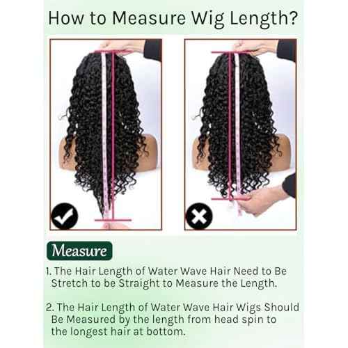 KLAIYI Water Wave Pre Everything Glueless 13x4 Lace Front Wigs Human Hair Precut Lace Pre Plucked Pre Bleached Bye Bye Knots Curly Wear and Go Beginners Wig with Drawstring 30S Ready to Wear 16Inch