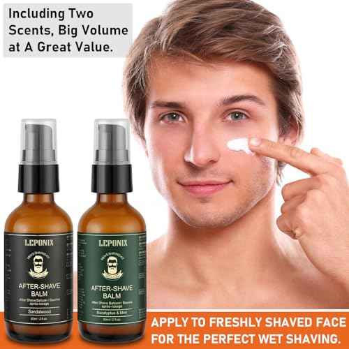 After Shave Balm for Men, Luxury After Shave Lotion for Mens Skin Care with Eucalyptus & Mint/Sandalwood - Cooling, Hydrating and Razor Bump Relief, Post Shave Balm Perfection for Soothe Skin