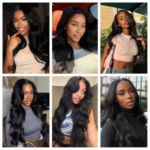 Body Wave 3 Bundles 22 24 26 Brazilian Virgin Human Hair Extensions Curly Wet and Wavy Bundles Remy Hair Weave for Black Women Natural Black