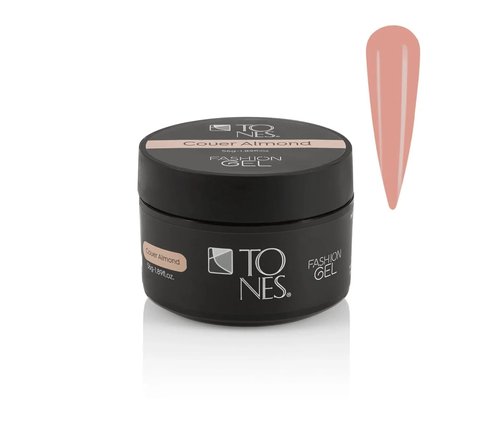 TONES Fashion Gel - Premium, Long-Lasting LED or UV Poly Nail Gel - 7-Free - Quick-Curing Nail Art and Nail Design Overlay or Nail Sculpting - (1.89 Oz, Cover Almond)