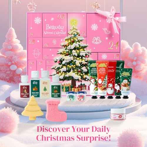 Advent Calendar 2025 Beauty Advent Calendar for Women 24 Days Christmas Gifts, Hand Cream Body Lotion 2025 Advent Calendars for Adult Advent Skincare Calendar for Girls 24pcs Countdown Gift Stocking Stuffers