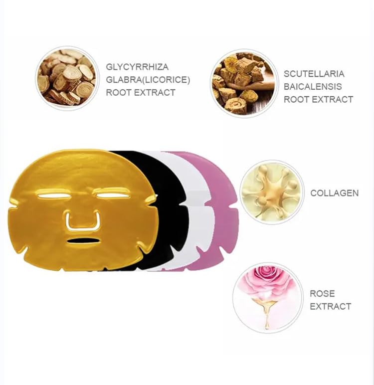 Nielies 24 K Gold Collagen Face Sheet Mask (15 PCS) - Collagen Anti-Aging Korean Face Sheet Mask for All Skin Types - Facial Sheets of Luxury with Collagen (24K Gold)