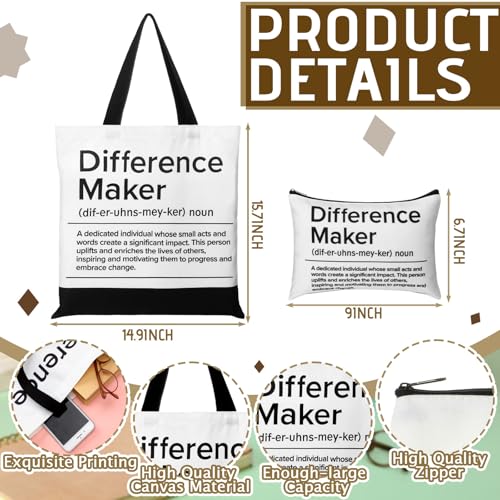 Paterr 2 Pcs Paraprofessional Gifts Survival Kit Tote Bag Cosmetic Makeup Bag Teaching Assistant Appreciation Gifts for Women