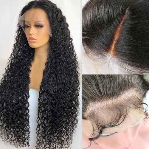 200% Density 34 Inch Deep Wave Lace Front Wigs Human Hair 13X6 HD Lace Frontal Curly Human Hair Wig Fluffy Natural Pre Plucked Wet And Wavy Wigs for Black Women Girl