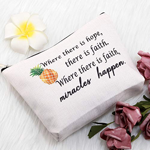 G2TUP IVF Faith Makeup Bags Motivational Infertility Pineapple Gift for Warrior Dad Mom Transfer Day Infertility Encouragement (Pineapple tote bag)