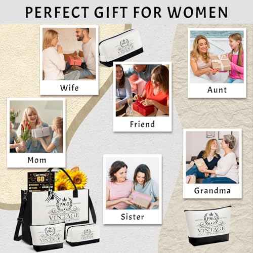 30th 40th 50th 60th Birthday Gifts for Women, Birthday Gifts for Her Mom Wife Sister Grandma, Vintage Tote Bag & Poster