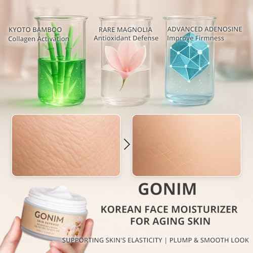 GONIM Face Moisturizer Korean Skin Care,Anti Aging Support with Collagen Activation,Skin Barrier Repair Face Cream,Daily Face Moisturizer for Dry,Sensitive Oily Skin,Shea Butter Hydration-3.38fl.oz