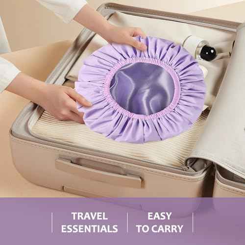 YIZIJIZI Shower Cap,Reusable Waterproof Shower Caps ? Large Size for Women, Perfect for Long Hair (purple)
