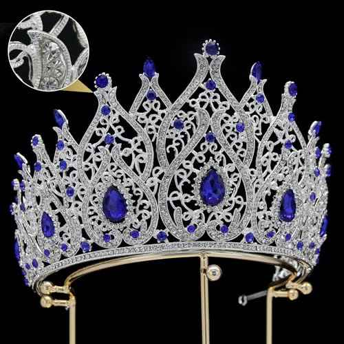 Crystal Queen Crown for Women Tall Wedding Crown for Bride Birthday Prom Princess Quince Tiara for Girls Pageant Crown Large Bridal Headpiece
