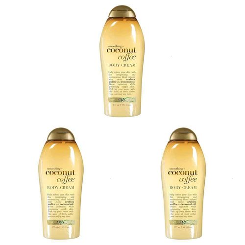 OGX Smoothing + Coconut Coffee Body Cream 19.5 oz (Pack of 3)