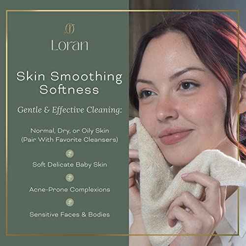 Vanilla Facial Washcloths Set of 6 Soft Cloths 10¡± x 10¡± 100% Viscose Derived from Bamboo Spa-Like Feel Silky Face Cloth for Skin Cleansing