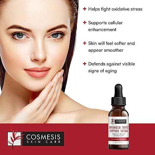 Advanced Triple Peptide Serum - Reduce Wrinkles, Support Collagen Renewal, Defend Against Aging | 1oz | Cosmesis