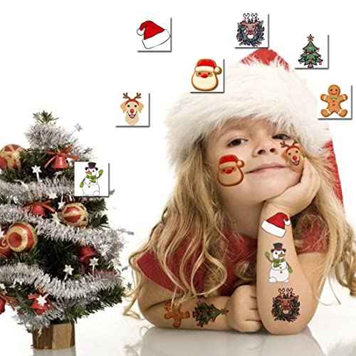 148 PCS Christmas Temporary Tattoos for Kids - Xmas Individual Tattoos for Kids Christmas Party Favors, Stocking Stuffer, Christmas Eve Gift