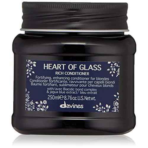 Davines Heart Of Glass Rich Conditioner For Blonde Care, Intense Nourishment And Fortifying Action For Natural And Cosmetically Treated Hair