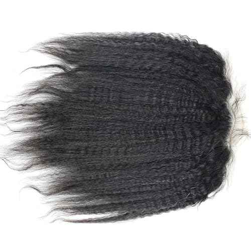 Dreambeauty 13¡¿6" Transparent Full Lace Frontal Closure Kinky Straight Ear to Ear Free Part Unprocessed Brazilian Virgin Human Hair Extensions With Baby Hair Bleached Knots Natural Color (22 Inch)