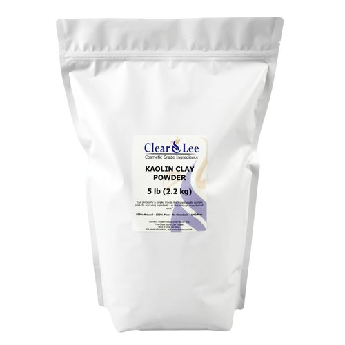 ClearLee Kaolin Clay Cosmetic Grade Powder - 100% Pure Natural Powder - Great For Skin Detox, Rejuvenation, and More - Heal Damaged Skin - DIY Clay Face Mask (5 LB)