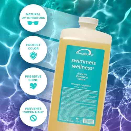 Malibu C Swimmers Wellness Shampoo - Protects Hair Against Chlorine Damage & Combats Brittle Hair - Swimmers Shampoo for Removing Pool Elements