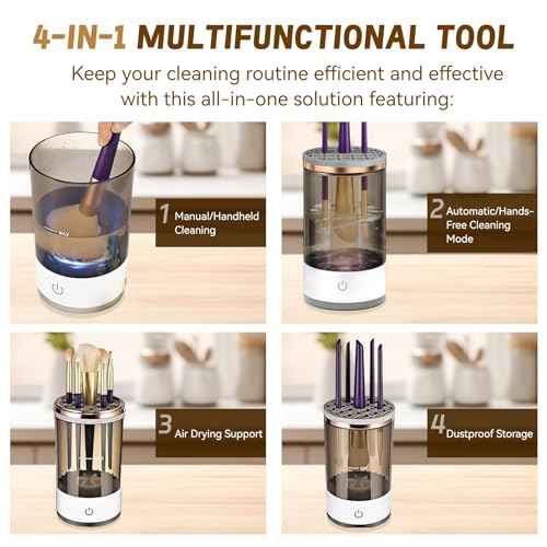 Electric Makeup Brush Cleaner - Portable Compact Design for Travel Home Use - Professional Makeup Brush Cleaning Machine - Automatic Makeup Brush Cleaner