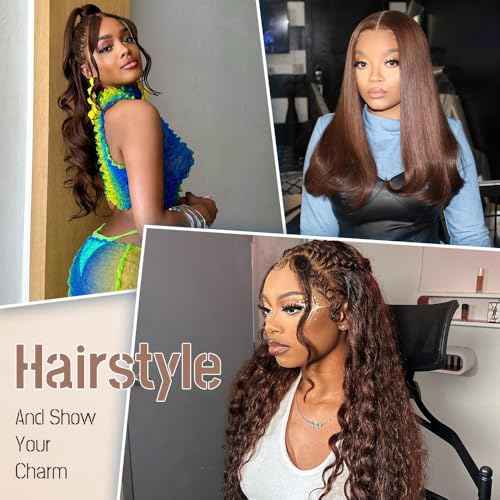 Chocolate Brown Lace Front Wig Human Hair 28 Inch Brown Body Wave Lace Front Wigs Human Hair Pre Plucked 13x4 HD Lace Frontal Wigs 200 Density Glueless Wig