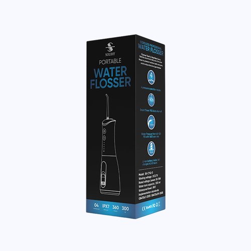 SOLIHY Cordless Water Flosser, Water Dental Flosser, Rechargeable Irrigation Cleaner,4 Modes Portable Water Flosser with 5 Nozzles, Water Flossers for Teeth, Dental Tools (Black)