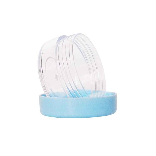 Wopanxye 12pack 10ml Makeup Sample Jars, BPA Free, Small Empty Cosmetic Container, Plastic Round Pot Blue Screw-up Cap Lid, 10g Jar for Lip Gloss Scrubs Salves Ointments Facial Creams Bath Lotions