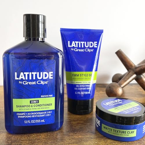 GREAT CLIPS LATITUDE Firm Style Gel | Hair Gel for Men | High Hold + High Shine | 5.1oz