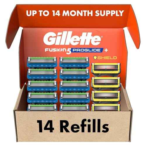 Gillette Fusion5 ProGlide Razor Refills for Men 10 Count + Fusion5 ProGlide Shield Refills 4 Count, 14 Total Blade Refills