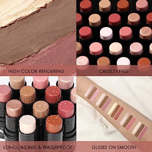 FOCALLURE 3 Pcs Cream Contour Sticks,Shades with Highlighter & Bronzer & Blush,Non-greasy Long-wear Face Contouring Pen,Easy to Sculpt the Face and Create a Lightweight Finishing Makeup,FAIR