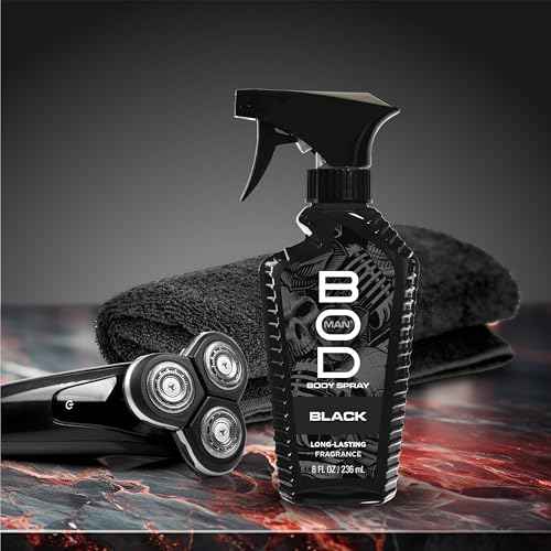 BOD man Fragrance Body Spray, Black, 8 fl oz (Pack of 2)