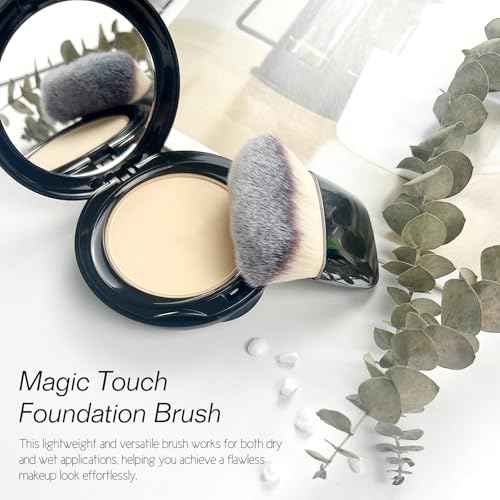 Makeup Brushes Set, Mini Multi-functional Loose Powder and Blush Brush, Portable Soft Hair Beauty Tool (Silver)