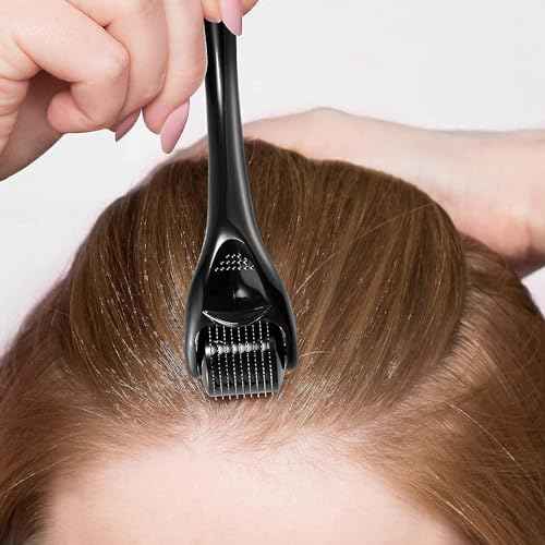 540 Titanium Derma Roller For Face Hair Beard£¬Scalp Derma Roller £¬Beard Microneedle Roller£¬Personal Use Microneedling Roller Microdermabrasion Cosmetic Beauty Instrument Self-Care Gifts For Men Women