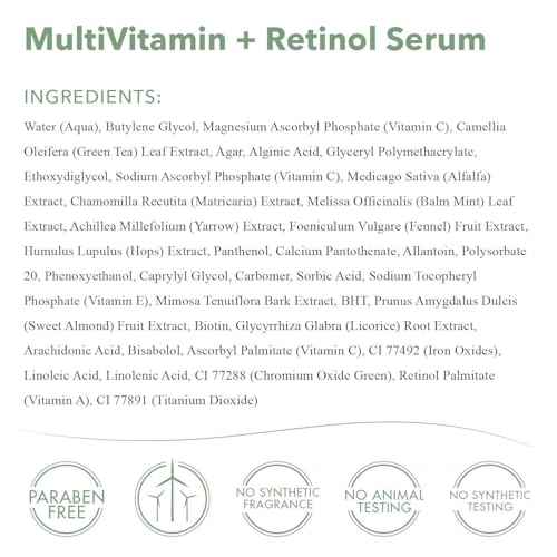 emerginC MultiVitamin + Retinol Serum - Micro-Encapsulated Spheres + Vitamin C to Help Combat Visible Signs of Aging, Sensitive Skin + Minor Redness (1.0 oz, 30 ml)
