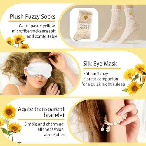 Birthday Gifts for Women, Sunflower Self-Care Package, Sending Sunshine Get Well Gifts for Women, Her, Sister, Mom, Best Friends, Unique Spa Basket Perfect for Christmas, Valentine's, Mother's Day