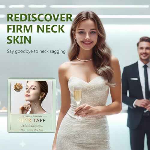 Neck Lift Tape, 28 Pcs Neck Wrinkle Patches for Smoothing Skin & Reducing Fine Lines, Comfortable & Waterproof Strips for Daily Care
