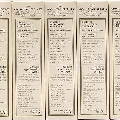 VMV HYPOALLERGENICS Hypoallergenics Essence Skin-Saving Super Wash Hair and Body Milk Shampoo 16.9 Fl Oz (Pack of 1)