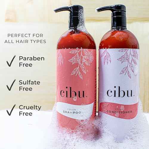 Cibu Color Conditioner For Dry, Color-Treated Hair - Gently Cleanses, Hydrates And Strengthens - Revitalize Hair and Scalp - Refreshing Scent 1 Liter