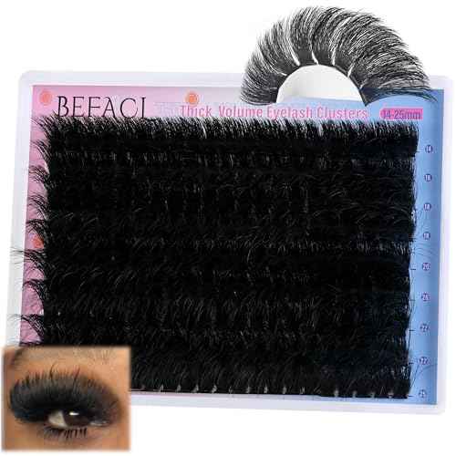 Lash Clusters Eyelash Extensions 280D Individual Eyelashes 14-25mm DIY Lashes Extension Mega Volume False Eyelashes by BEFACL(Dramatic)