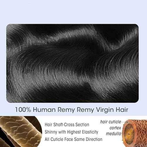 12A Human Hair Bundles Body Wave Bundles Human Hair 22 24 26 Inch 100% Unprocessed Brazilian Virgin Hair Body Wave 3 Bundles Deals Real Human Hair Extensions For Black Women Natural Black