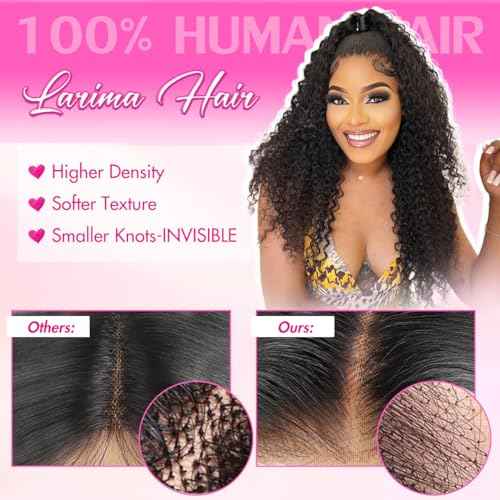 Larima Curly Wig - 13x4 HD Lace Front Wig, Human Hair, Pre-Plucked with Baby Hair, 180% Density, Glueless, Natural Hairline, 18 Inch