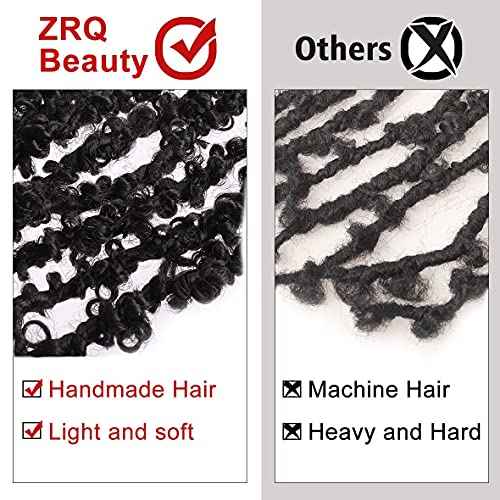 ZRQ 30 Inch Butterfly Locs Crochet Hair 6Packs Lightweight Long Distressed Butterfly Faux Locs Braids Hair Goddess Pre-looped Synthetic Soft Locs Hair Extensions (30 Inch, 1B#)