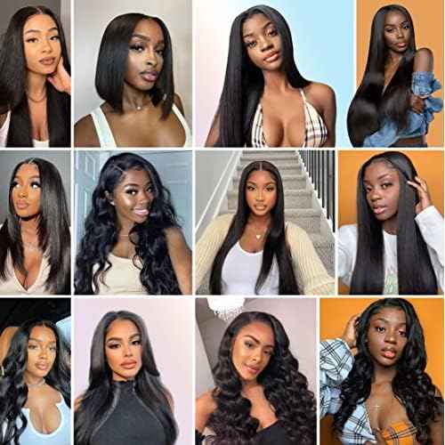 Straight 4x4 HD Lace Closure Human Hair,12A Transparent Lace Closure 100% Remy Human Hair Free Part Hand Tied Swiss Lace Closures Pre Plucked with Baby Hair Front Only Natural Black(20 Inch)