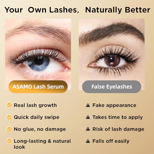 Eyelash & Eyebrow Growth Serum ? 15 Plant Extracts for Longer, Denser & Fuller Lashes & Brows, Boosts Natural Hair Development,eyelash serum,Hypoallergenic Oil-Free,lash growth serum (Golden Yellow)