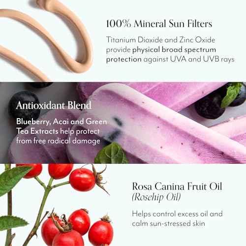 Bliss Block Star SPF 30 Daily Tinted Mineral Sunscreen with Zinc Oxide - All Skin Tones - 100% Mineral Broad Spectrum Sunscreen with Titanium Dioxide & Antioxidant Blend- 1.4 fl oz.