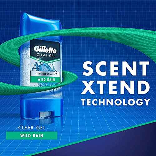 Gillette Clear Gel Antiperspirant & Deodorant, Wild Rain, (total of 6 Twin Pack) (4346073268),2 Count(Pack of 6)